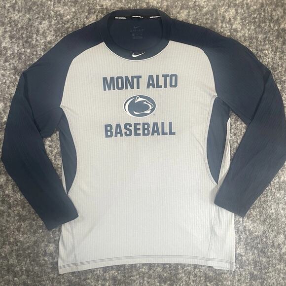 Nike Other - Penn State Mont Alto Baseball Nike Dri-Fit Shirt Gray Blue Long Sleeve XL Shirt
